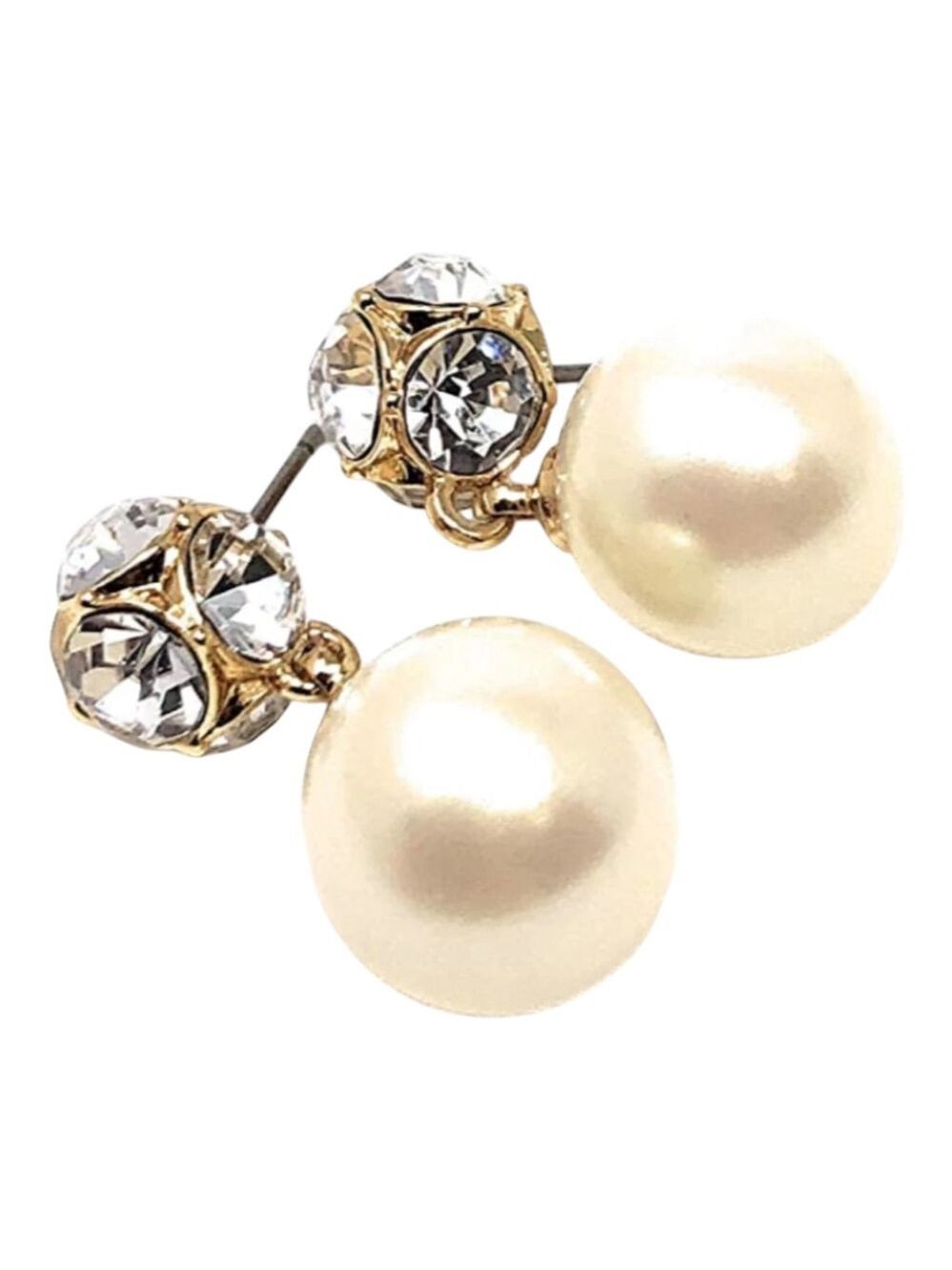 Kate Spade Lady Marmalade Drop Earrings Cream Pearl Crystals Gold Tone NWT 2310 - Picture 3 of 8